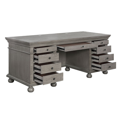 ACME Gustave Executive Desk, Gray Oak Finish OF00201