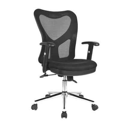 Techni Mobili High Back Mesh Office Chair With Chrome Base, Black