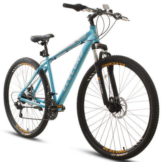 A29143 Elecony 29 inch Aluminum Mountain Bike, Shimano 21 Speed Mountain Bicycle Dual Disc Brakes for Woman Men Adult Mens Womens, Multiple Colors