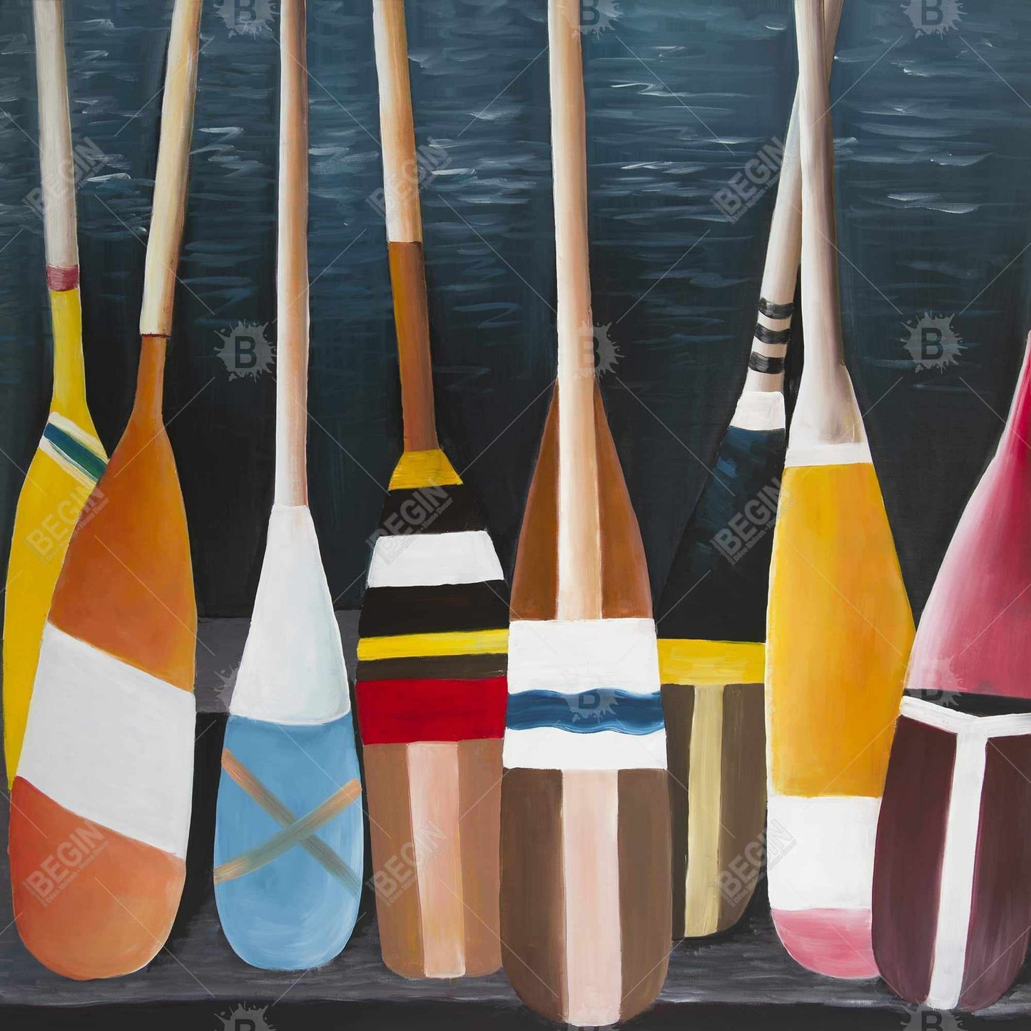 Colorful paddles - 32x32 Print on canvas