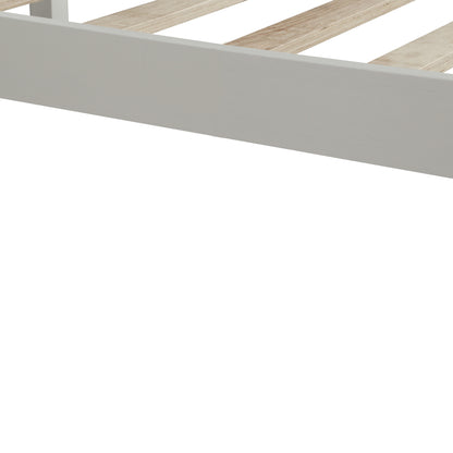 Platform Bed Frame with Headboard , Wood Slat Support , No Box Spring Needed ,Queen,White(OLD SKU:WF191420AAK)