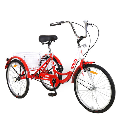 Adult Tricycle Trikes,3-Wheel Bikes,26 Inch Wheels Cruiser Bicycles with Large Shopping Basket for Women and Men