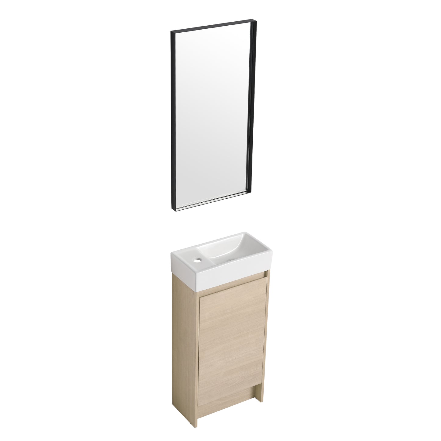 Bathroom Vanity With Single Sink,16 Inch For Small Bathroom,