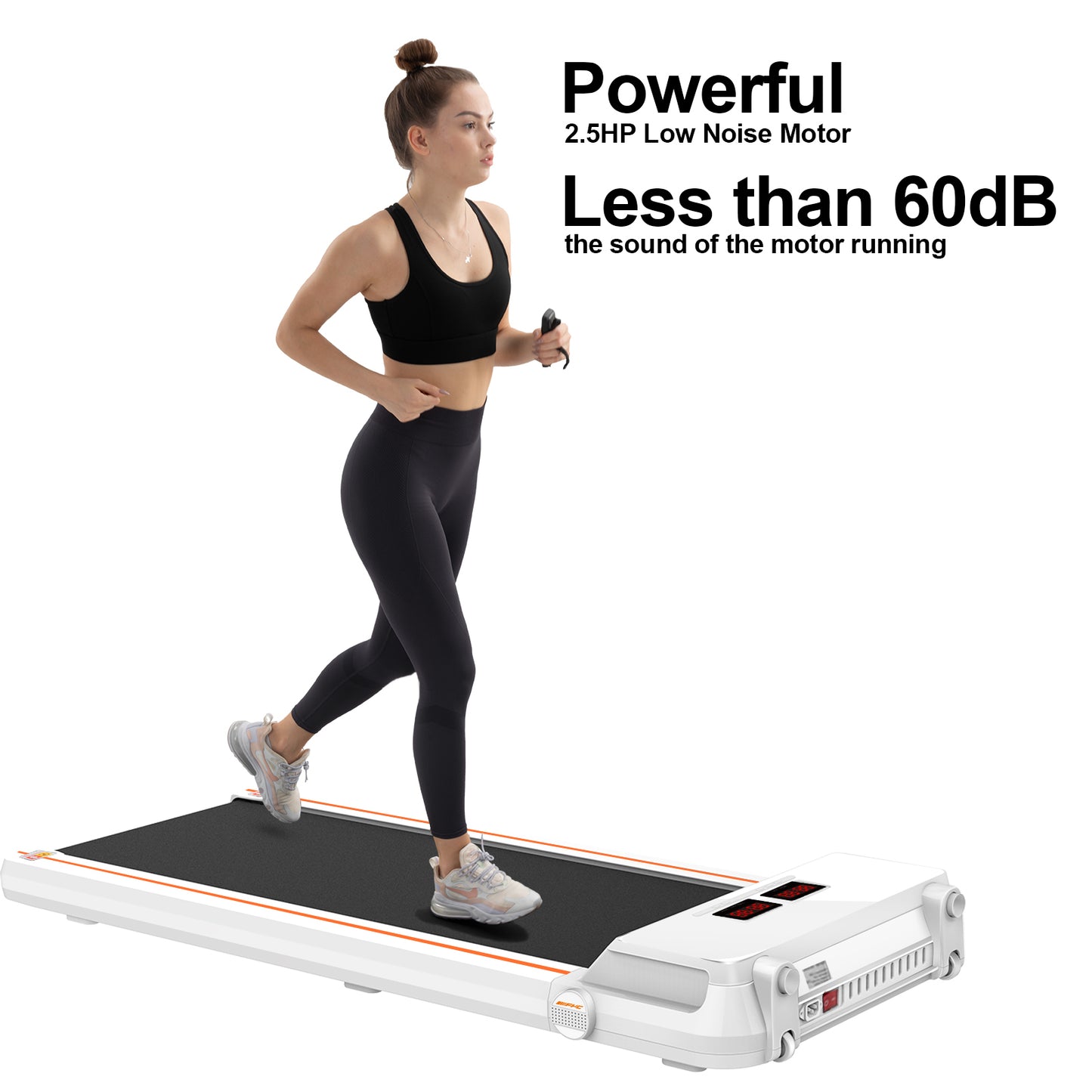 FYC Under Desk Treadmill 2.5HP Slim Walking Treadmill 265LBS - Electric Treadmill with APP Bluetooth Remote Control LED Display, Running Walking Jogging for Home Office Use (Installation Free)