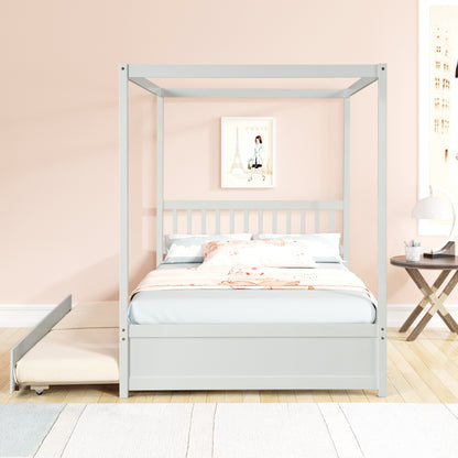 Full bed with Twin trundle for white color