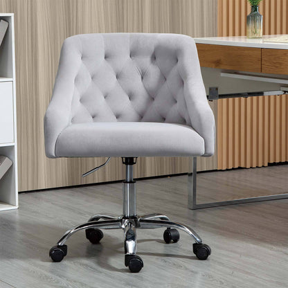 Modern Home Office Chair, Velvet Swivel Armchair, Velvet Office Chair with Soft Seat