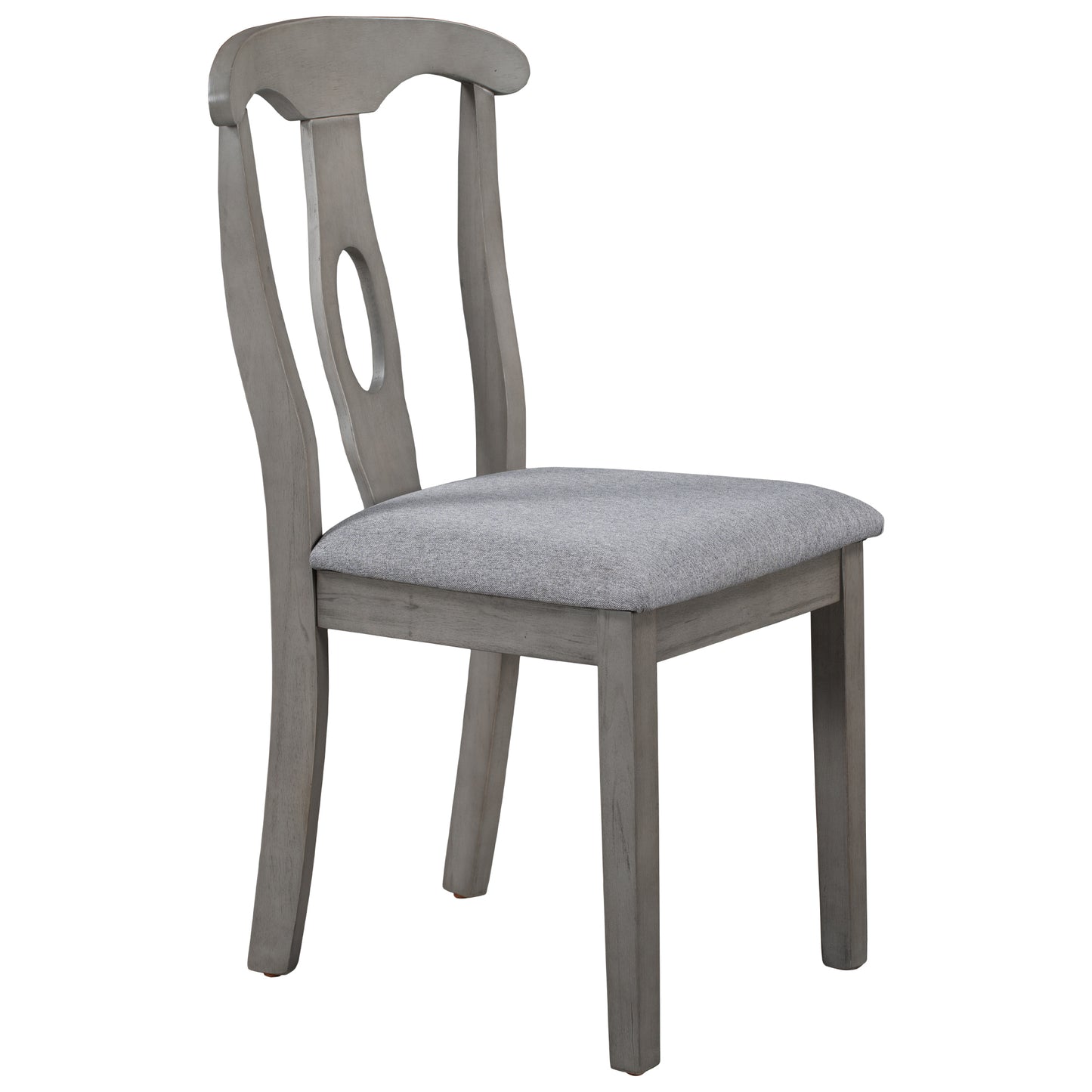 TOPMAX Rustic Wood Padded Dining Chairs for 4, Grey