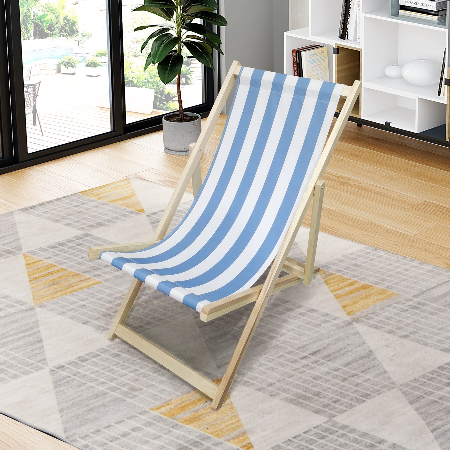 BEACH CHAIR  stripe- folding chaise lounge chair