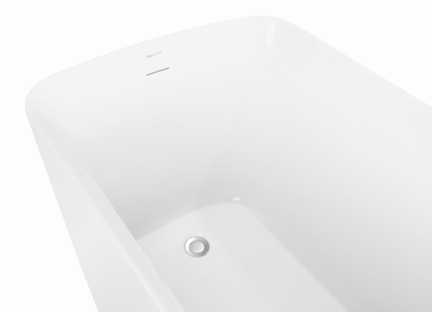 47" 100% Acrylic Freestanding Bathtub，Contemporary Soaking Tub，white bathtub