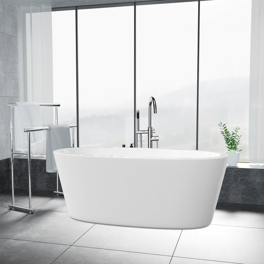 Contemporary Design Acrylic Flatbottom  Bathtub in White