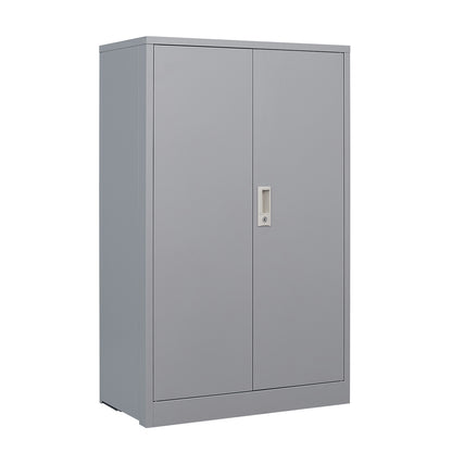 Metal Storage Cabinet with Locking Doors and Adjustable Shelf, Folding Filing Storage Cabinet with Wheels, Rolling Storage Locker Cabinet for Home Office,School,Garage,Gray