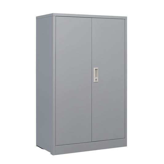 Metal Storage Cabinet with Locking Doors and Adjustable Shelf, Folding Filing Storage Cabinet with Wheels, Rolling Storage Locker Cabinet for Home Office,School,Garage,Gray