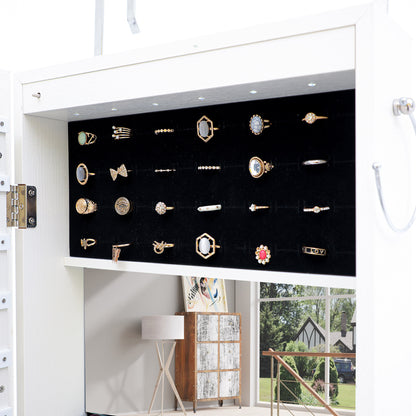 Fashion Simple Jewelry Storage Mirror Cabinet With LED Lights Can Be Hung On The Door Or Wall