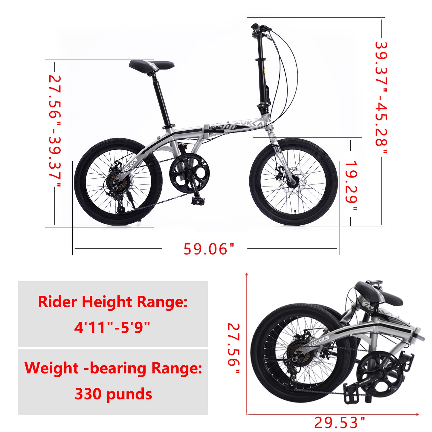 20“folding city bike aluminum frame  8 speed shimano  folding bike