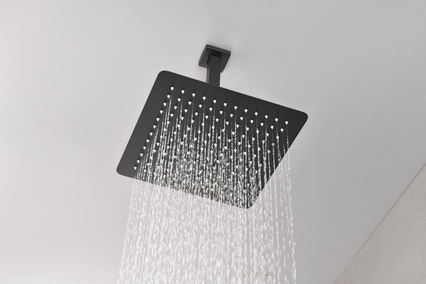 Matte Black  Bathroom Luxury Combo Set Ceiling Mounted Rainfall