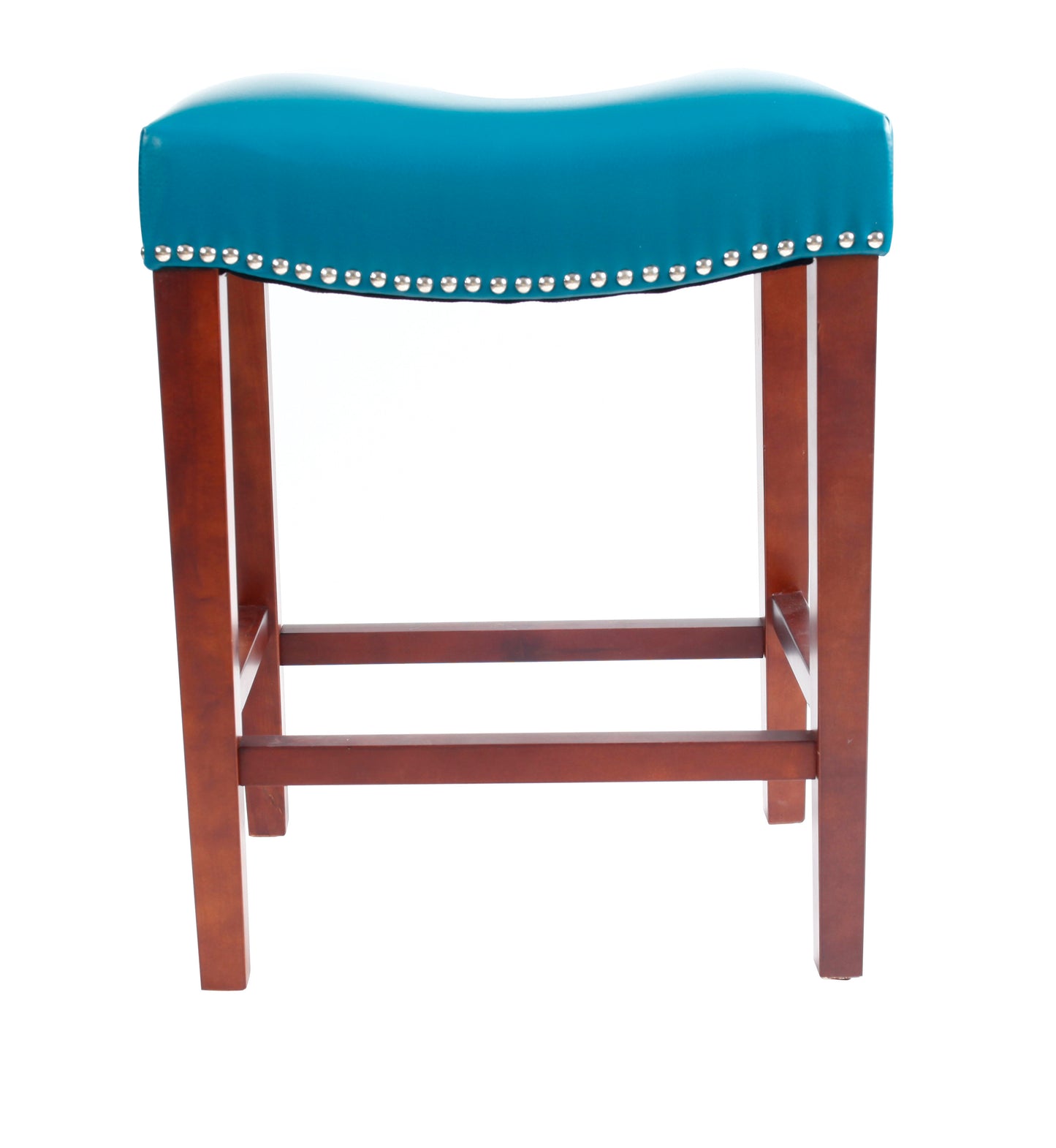 Blue Leather Barstool 2 pcs Set