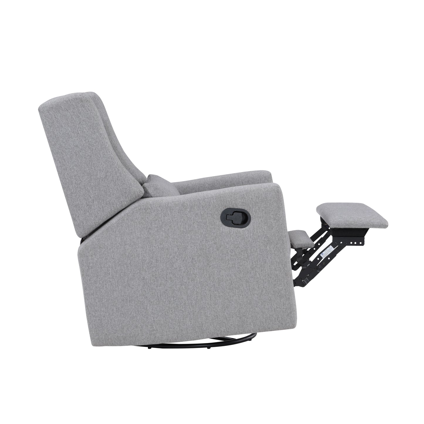 Pronto Swivel Glider Recliner with Pillow Rich Gray Fabric