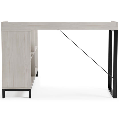 Ashley Bayflynn Casual L-Desk with Open Bookcase in Whitewashed Finish H288-24