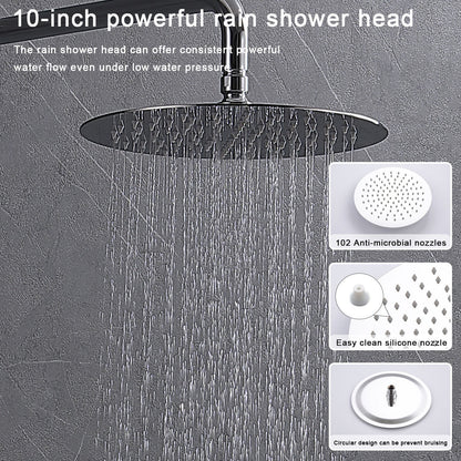 Shower System Shower Faucet Combo Set Wall Mounted with 10" Rainfall Shower Head and handheld shower faucet, Chrome Finish Shower Faucet Rough-In