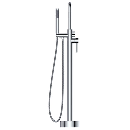 2 Spouts With Hand Shower Double Handle Floor Mounted Clawfoot Freestanding Faucet, Tub Faucet,Chrmoe