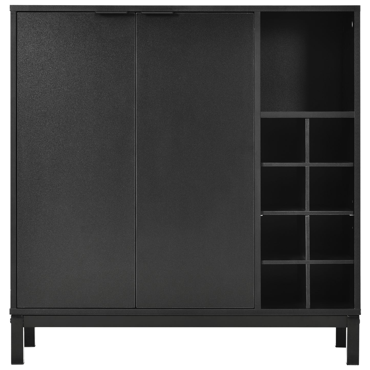 K&K Sideboards and Buffets With Storage Coffee Bar Cabinet Wine Racks Storage Server Dining Room Console 34 Inch（Black）