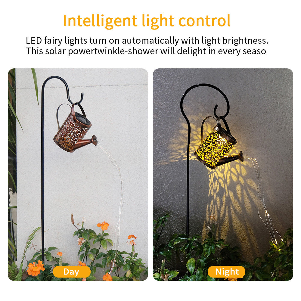 Outdoor Solar Garden Decoration Kettle Light 2 Pack,Warm White 3000K LED Lights, Water-proof, Window Grilles