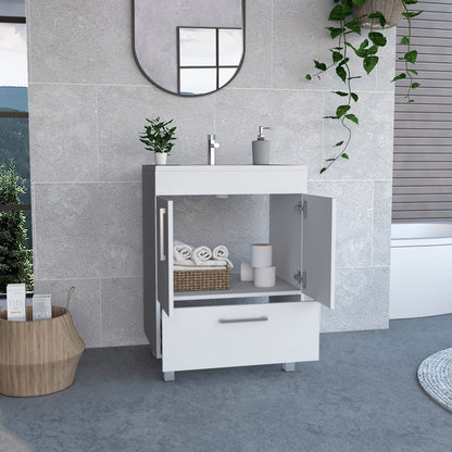 Clifton 2-Door Rectangle Single Bathroom Vanity White