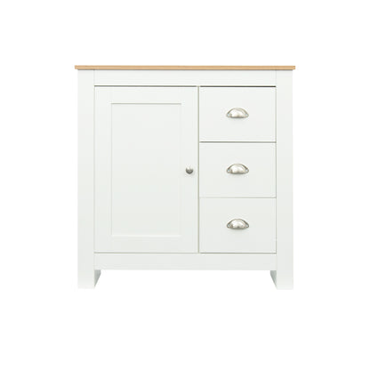 Kitchen Sideboard Cupboard , White High Gloss Dining Room Buffet Storage Cabinet Hallway Living Room TV Stand Unit Display Cabinet with Drawer and 2 Doors