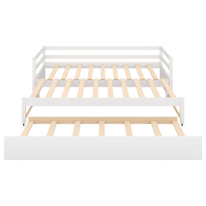 Twin or Double Twin Daybed with Trundle,White