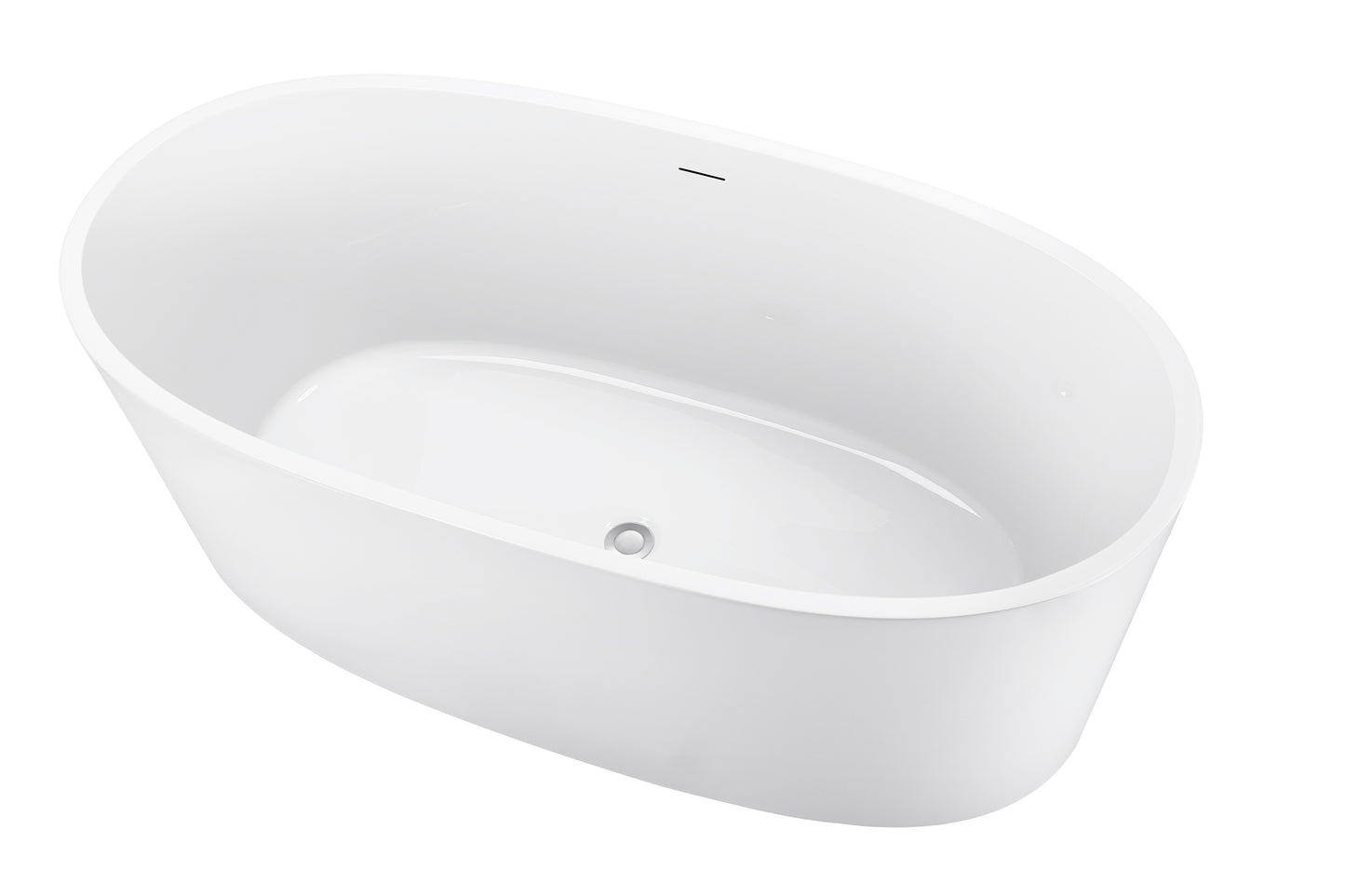 67" 100% Acrylic Freestanding Bathtub，Contemporary Soaking Tub，white Bathtub