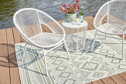 Ashley Mandarin White Casual Cape Outdoor Table and Chairs (Set of 3) P312-050