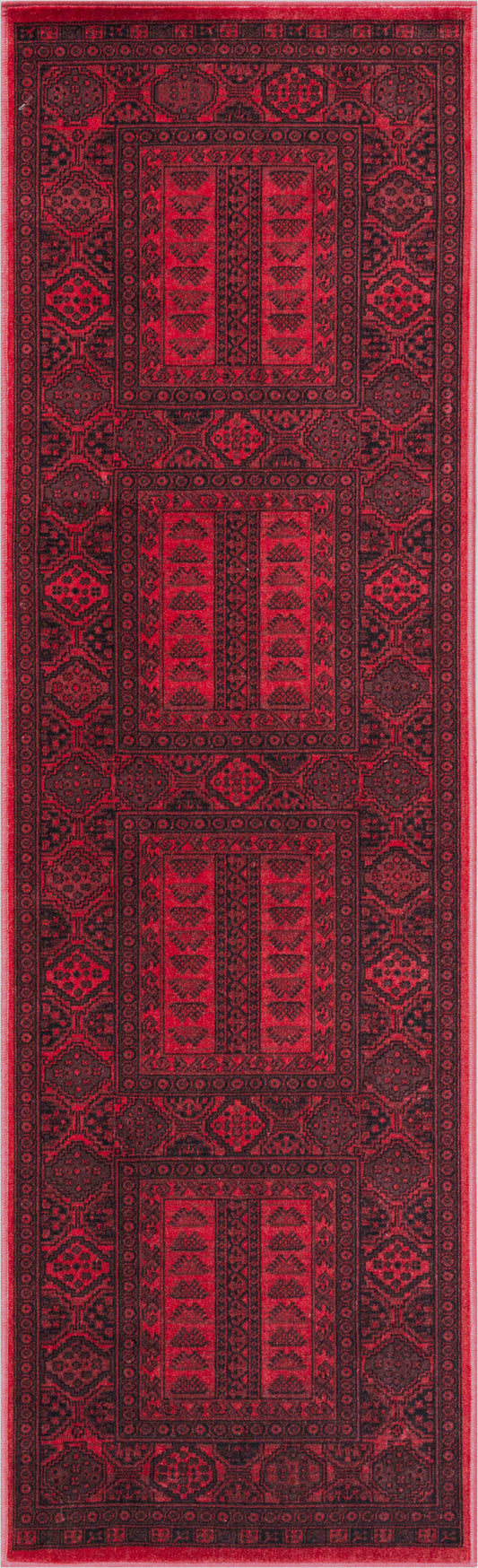 Alastair Red and Black Viscose Area Rug 2x7