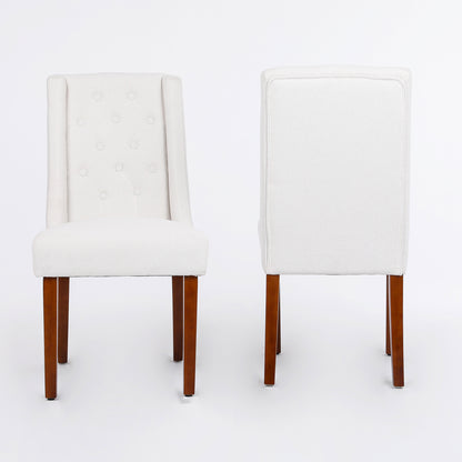 Tufted Parsons Chair  (Set of 2), beige white