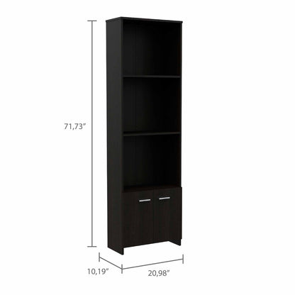 Eastham 3-Shelf Rectangle Bookcase Black Wengue