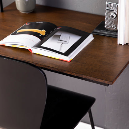 Haeloen Wall Mounted Floating Desk – Dark Tobacco and Black