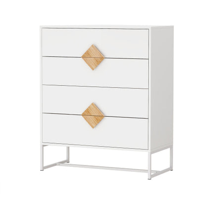 Solid wood special shape square handle design with 4 drawers bedroom furniture dressers