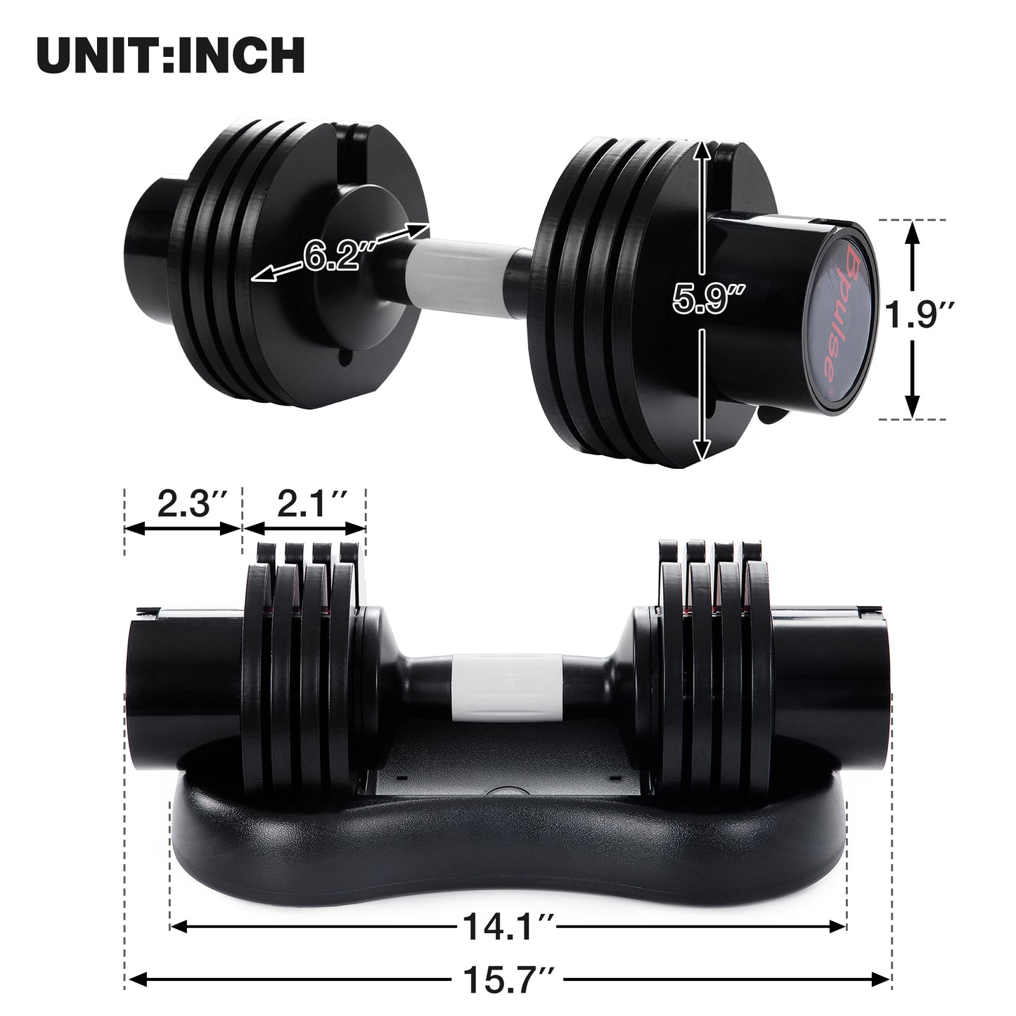 12.5KGS ADJUSTABLE DUMBBELL STEEL+PLASTIC(Adjustable range:2.5KGS,5KGS,7.5KGS,10KGS,12.5KGS)