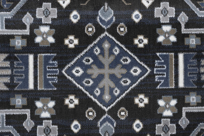 Gabriella Medallion Blue, Brown, Beige and Ivory Viscose Area Rug 5x8