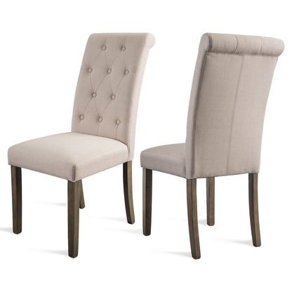 Orisfur. Aristocratic Style Dining Chair Noble and Elegant Solid Wood Tufted Dining Chair Dining Room Set (Set of 2)