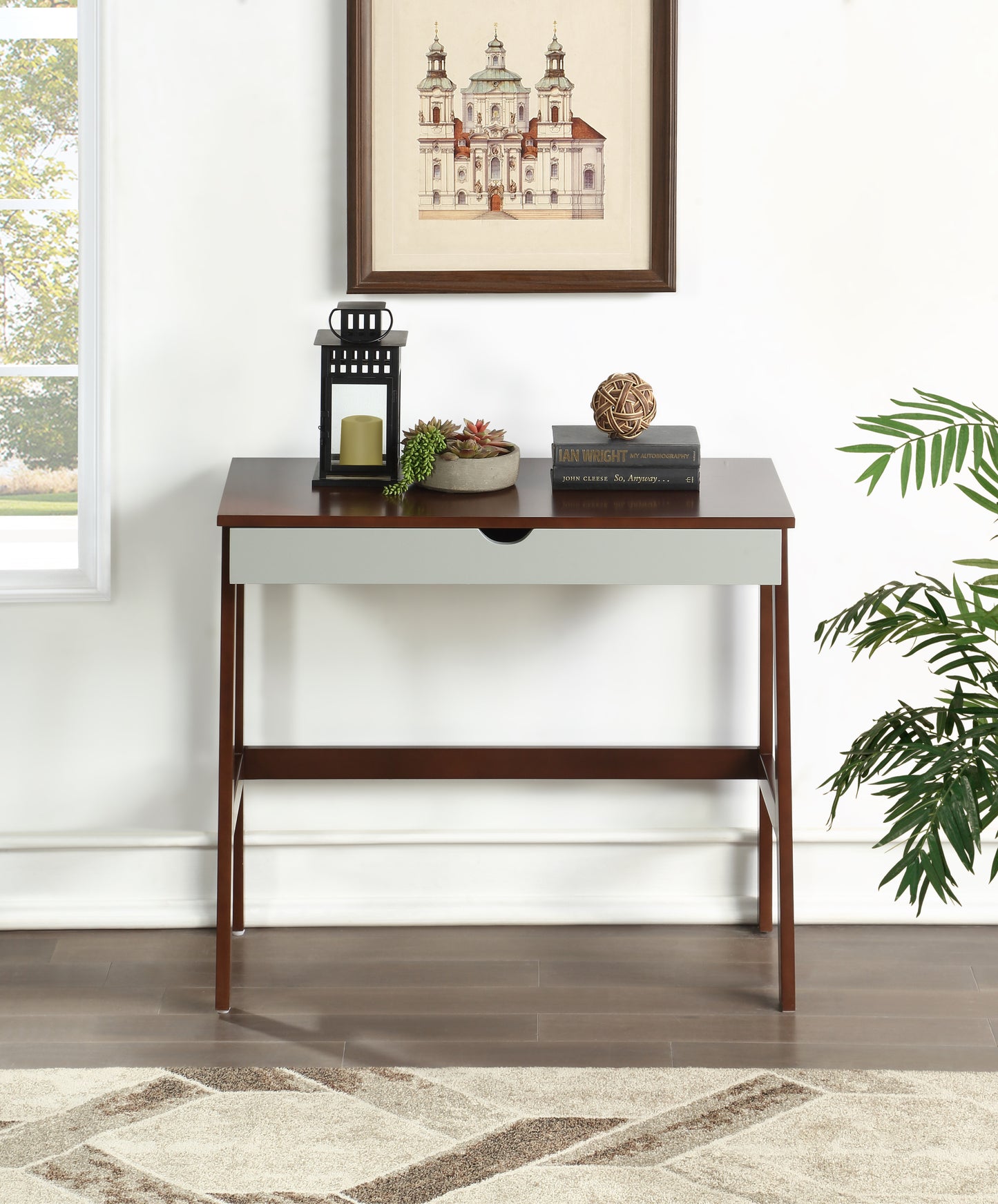 Hilton Desk In Espresso & Gray