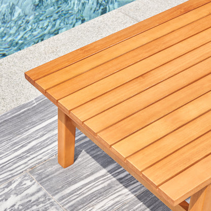 Kapalua Honey Nautical Eucalyptus Wooden Outdoor Sofa Table