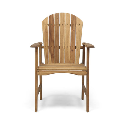 Easter Outdoor Weather Resistant Acacia Wood Adirondack Natural Dining Chairs (Set of 2)