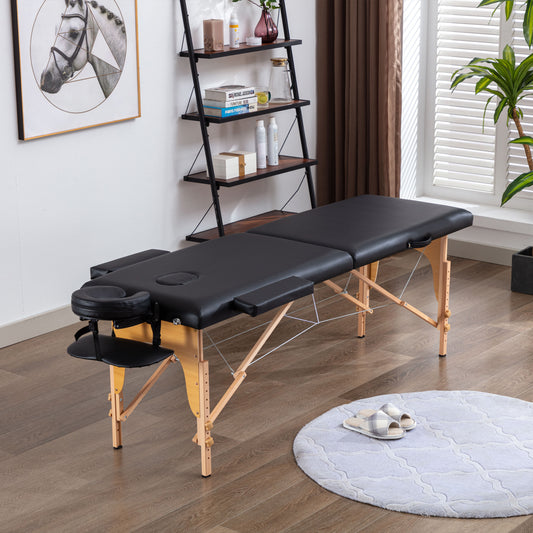 DongHeng Massage Table Portable Massage Bed Lash Bed Facial Table Reiki Table SPA Beds for Esthetician Portable Height Adjustable Carrying Bag & Accessories 2 Section Shop & Home Black