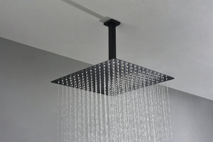 Matte Black  Bathroom Luxury Combo Set Ceiling Mounted Rainfall