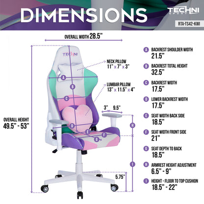 Techni Sport TS-42 Office-PC Gaming Chair, Kawaii