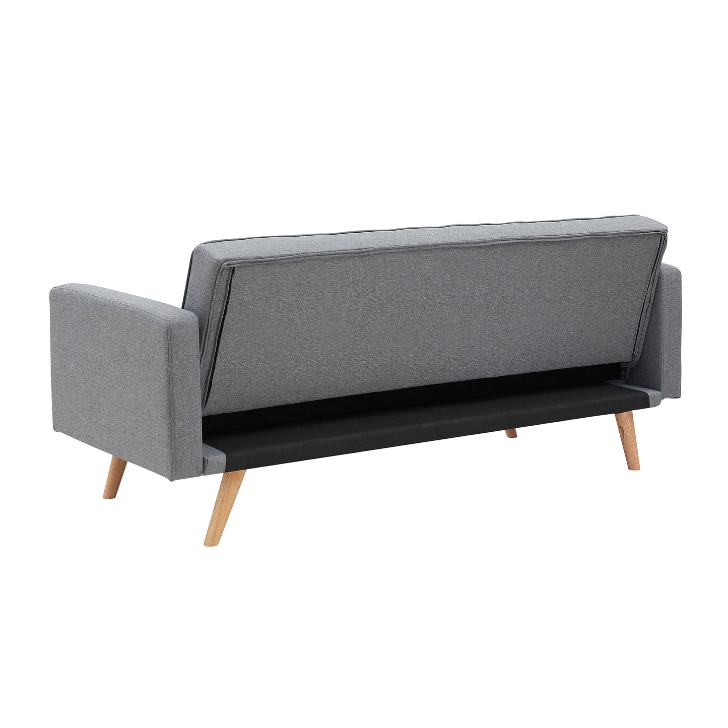 [Video] Dark Grey Double Corner Folding Sofa Bed, Two Throw Pillows