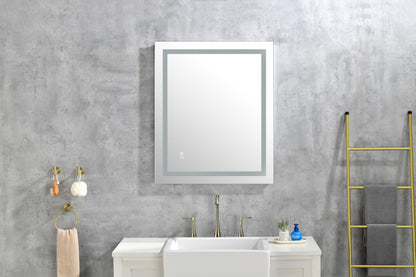 32*24 LED Lighted Bathroom Wall Mounted Mirror with High Lumen+Anti-Fog Separately Control+Dimmer Function