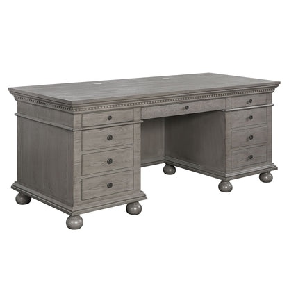 ACME Gustave Executive Desk, Gray Oak Finish OF00201