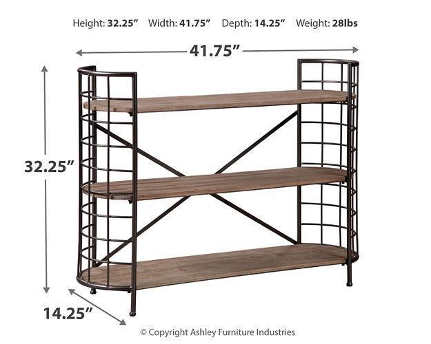 Ashley Flintley Brown+Gunmetal Casual Bookcase A4000075