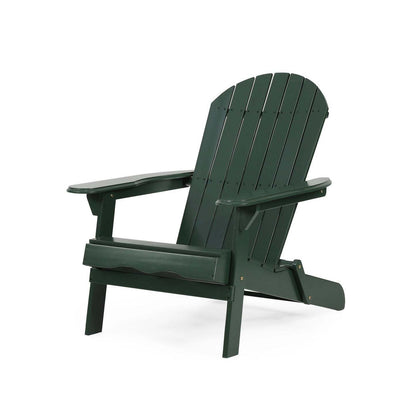 Outdoor All Solid Wood Wooden Adirondack Chair Dark Green